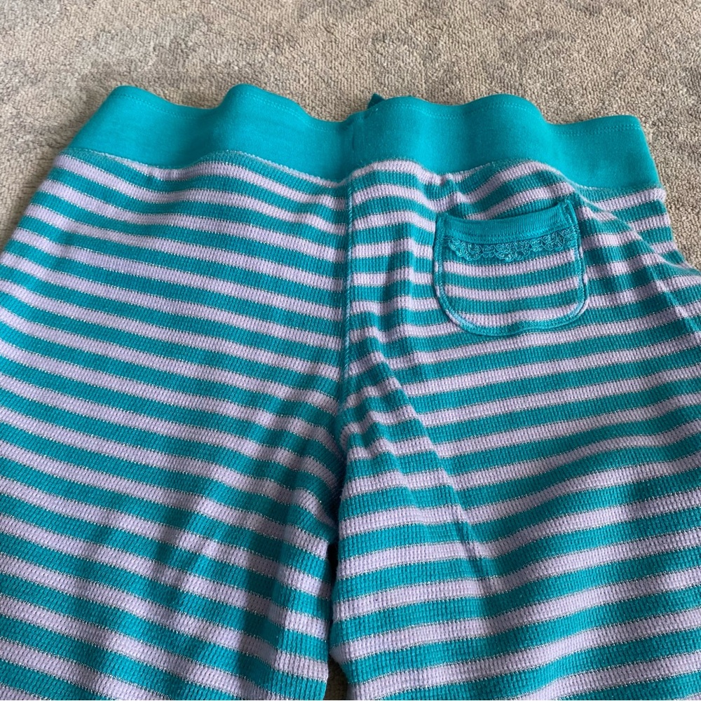 Victoria’s Secret Thermal Pajama Set Pants Henley Top Striped Metallic Small - Picture 12 of 15